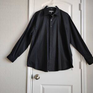 Kenneth Cole Reaction Long Sleeve Black Dress Shirt Sz 17 34-35